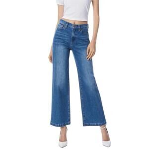 Alice + Olivia Amazing High Rise Ankle Flare Boyfriend Jeans Blue Size 30